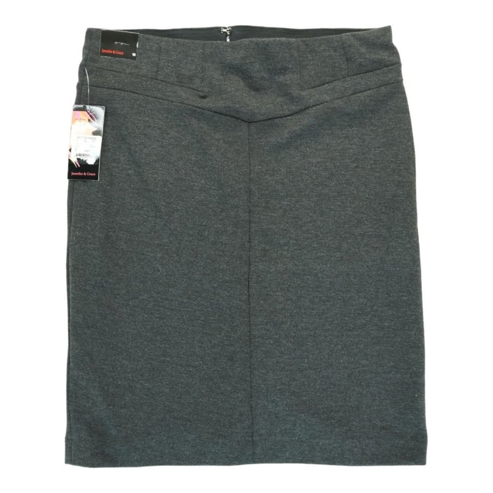 NWT $59 Jennifer‎ & Grace Midi Skirt Size 10 lined Grey Zip Seam